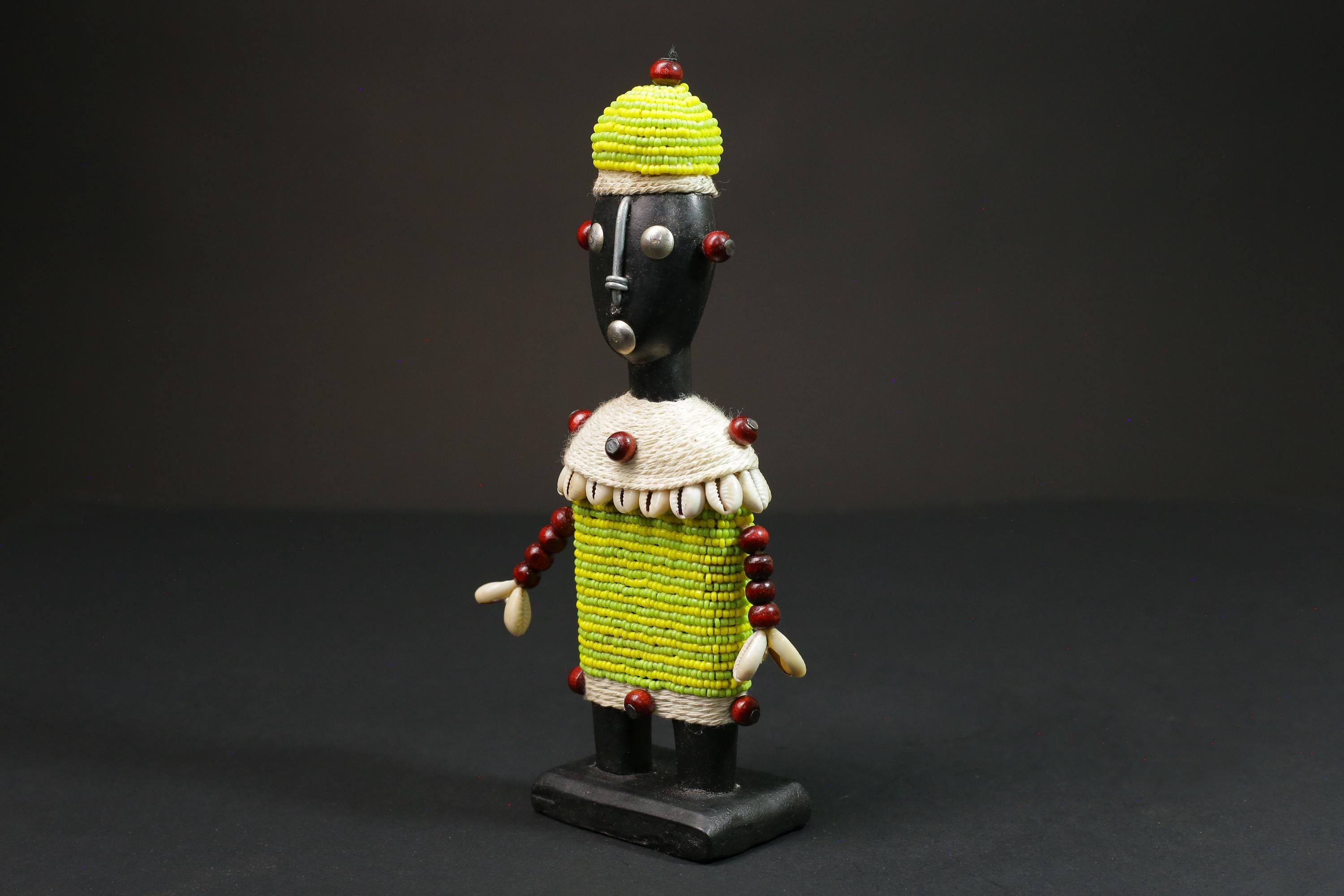 African Beaded Namji Doll wooden African statue wooden-G1084