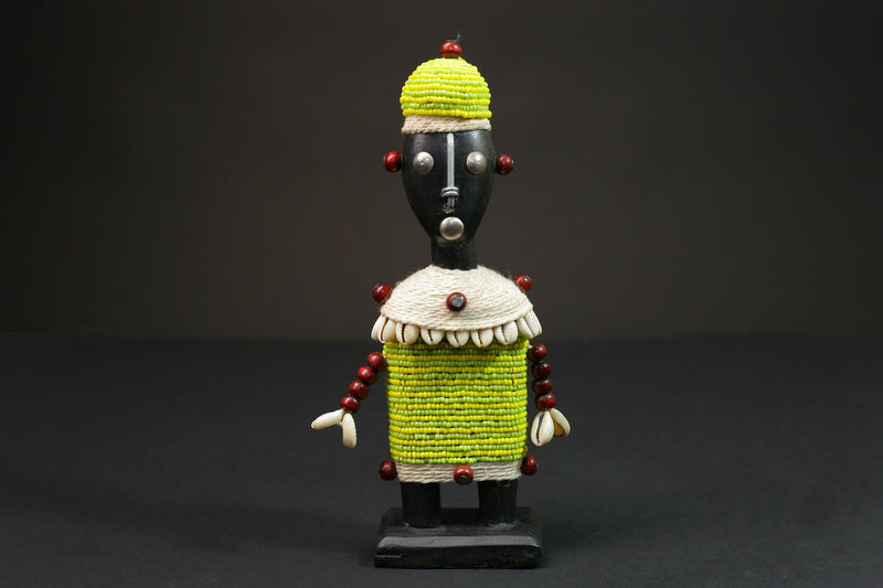 African Beaded Namji Doll wooden African statue wooden-G1084