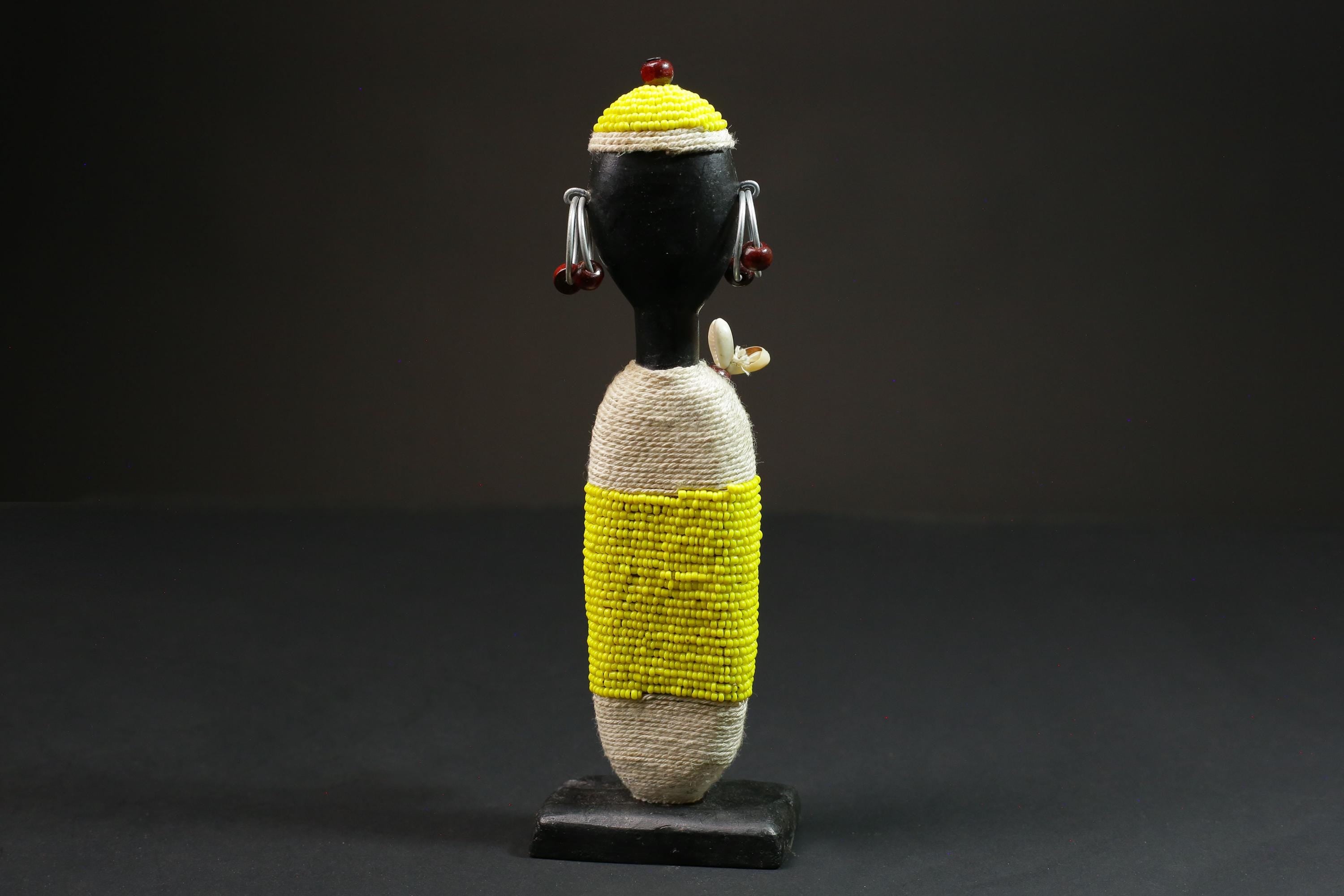 african statue wooden Beaded Namji Doll vintage Home Décor statue statue vintage hand carved statue-G1091