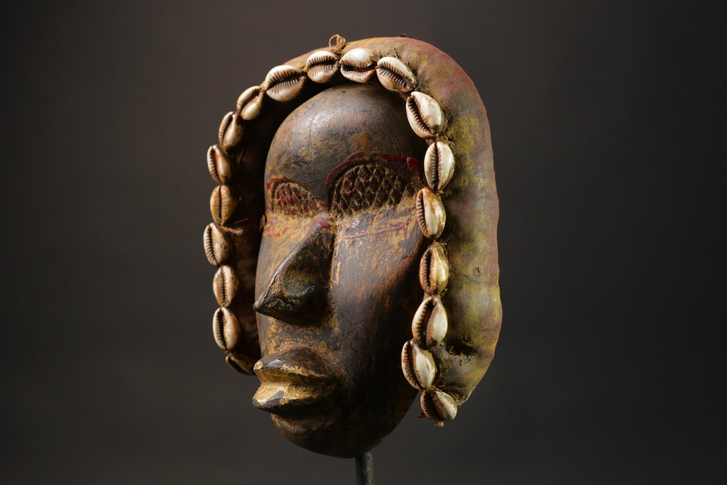 African mask African real figure vintage African masks for wall art Dan mask -G1064
