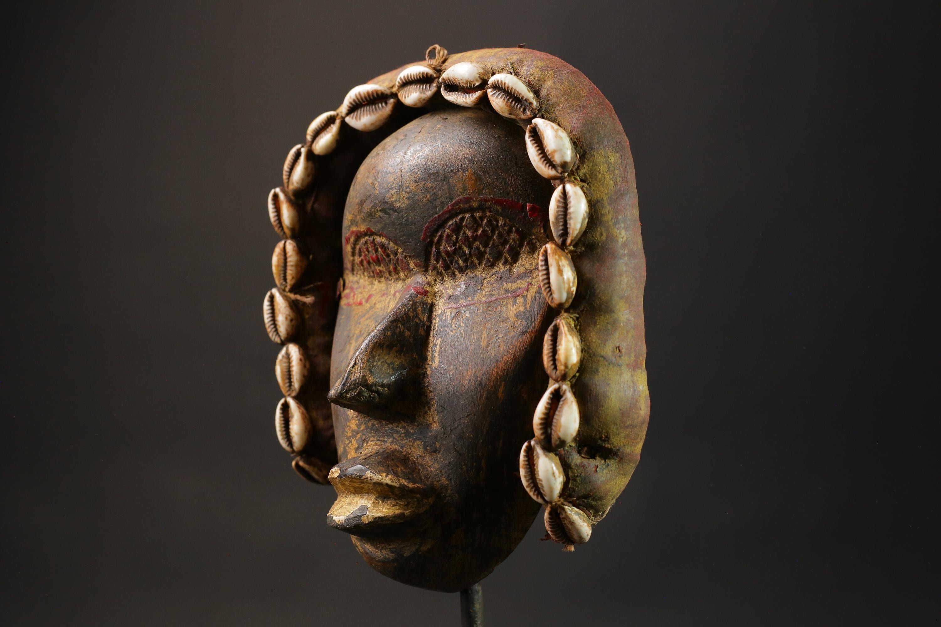 African mask African real figure vintage African masks for wall art Dan mask -G1064