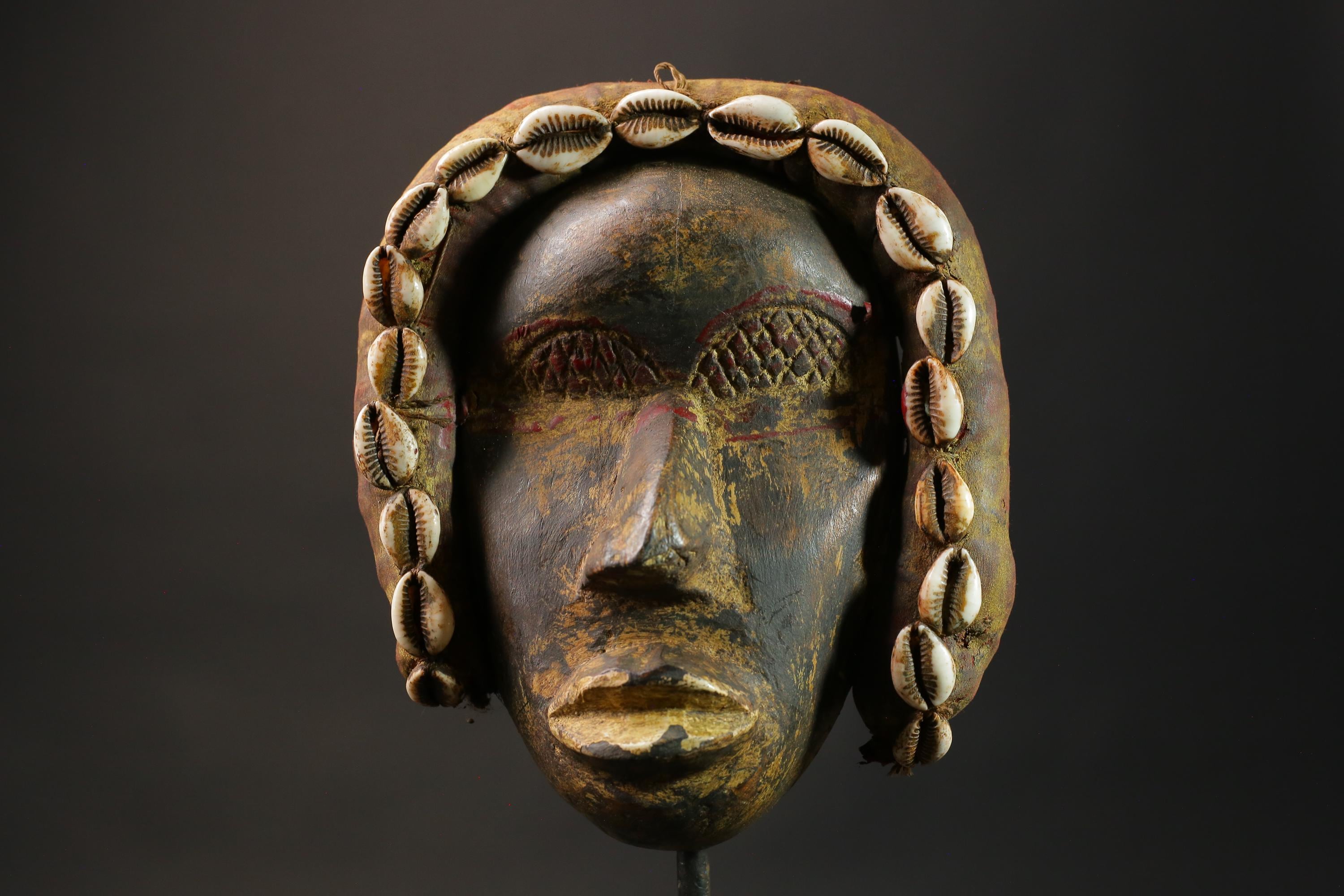 African mask African real figure vintage African masks for wall art Dan mask -G1064