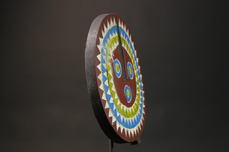 African mask wood African real figure vintage masks for wall Large Bwa Sun Mask Burkina Faso -G1072