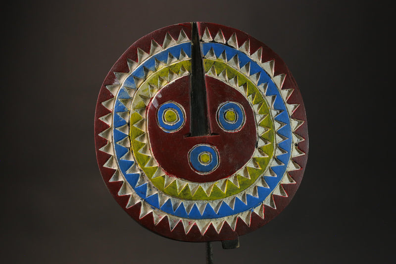 African mask wood African real figure vintage masks for wall Large Bwa Sun Mask Burkina Faso -G1072