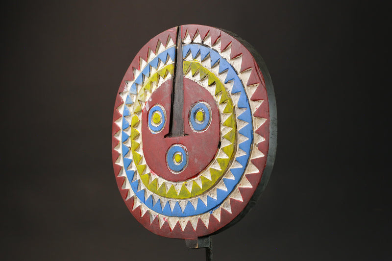 African mask wood African real figure vintage masks for wall Large Bwa Sun Mask Burkina Faso -G1072
