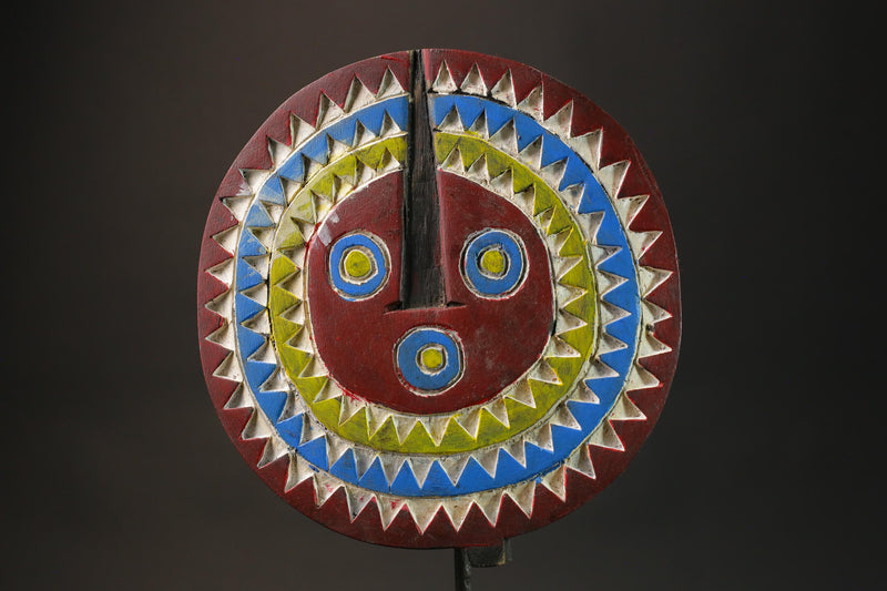 African mask wood African real figure vintage masks for wall Large Bwa Sun Mask Burkina Faso -G1072