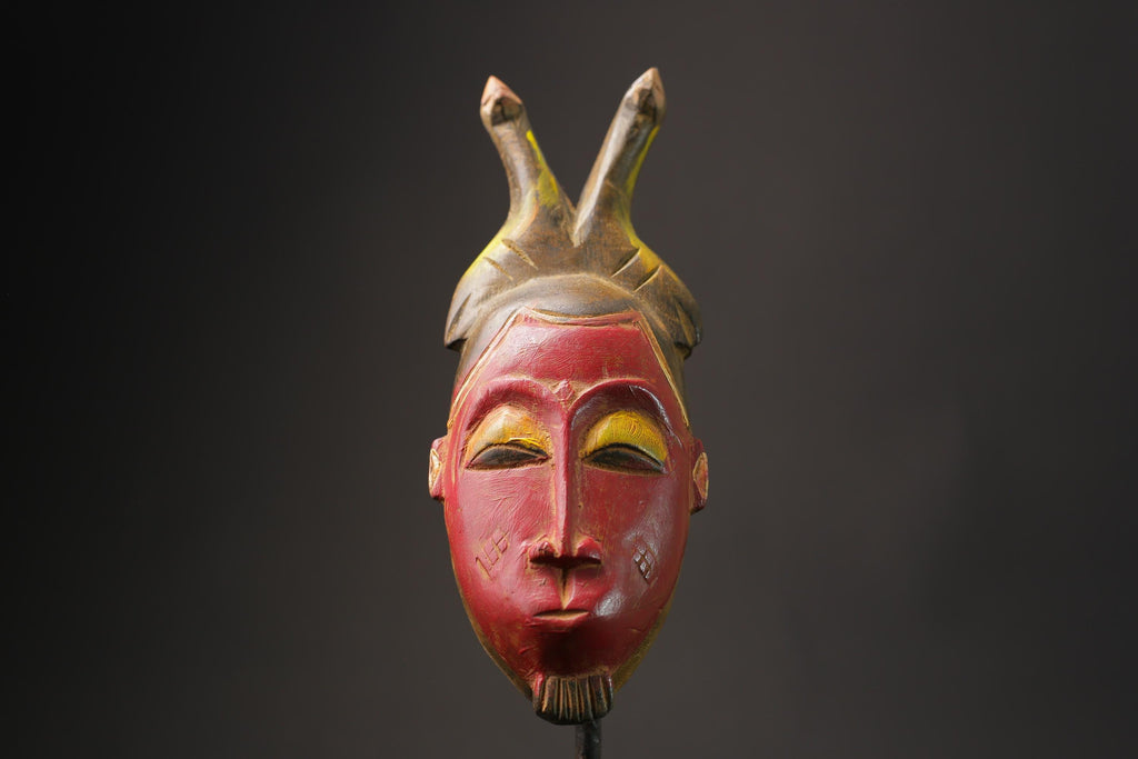 African wood mask antiques Guro Mask Handmade African Masks Wall Hanging -8632