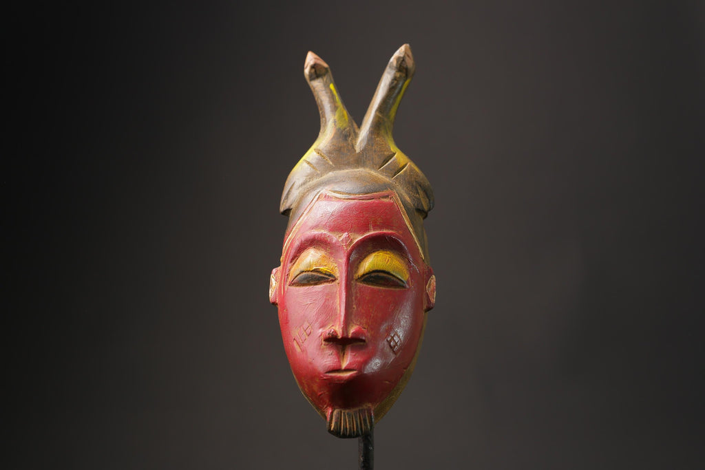 African wood mask antiques Guro Mask Handmade African Masks Wall Hanging -8632