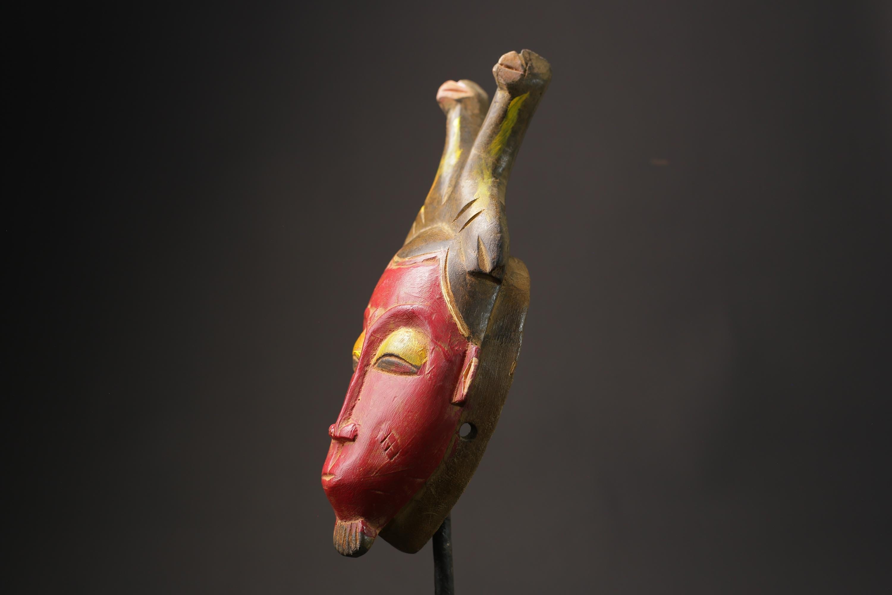 African wood mask antiques Guro Mask Handmade African Masks Wall Hanging -8632