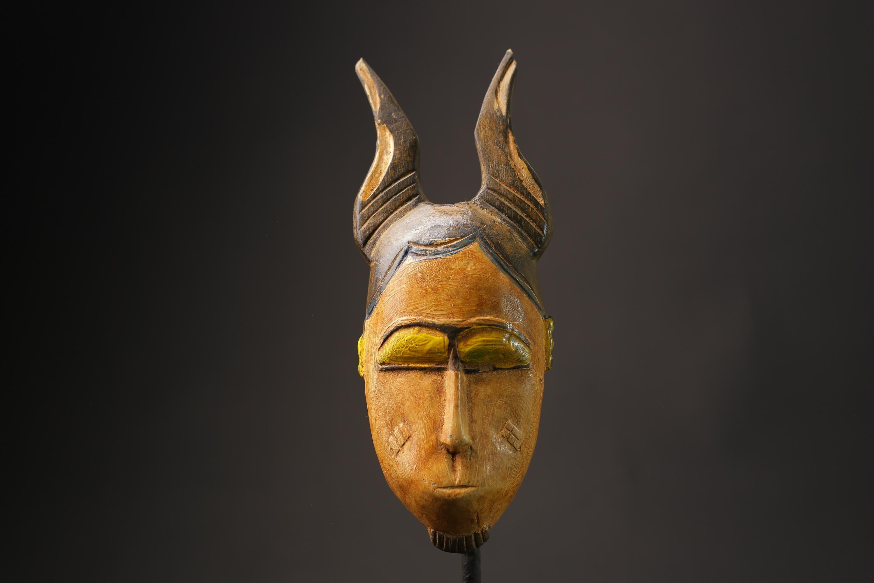 African wood mask antiques Guro Mask Wood Carved Mask wall hanging Masks for wall -8631