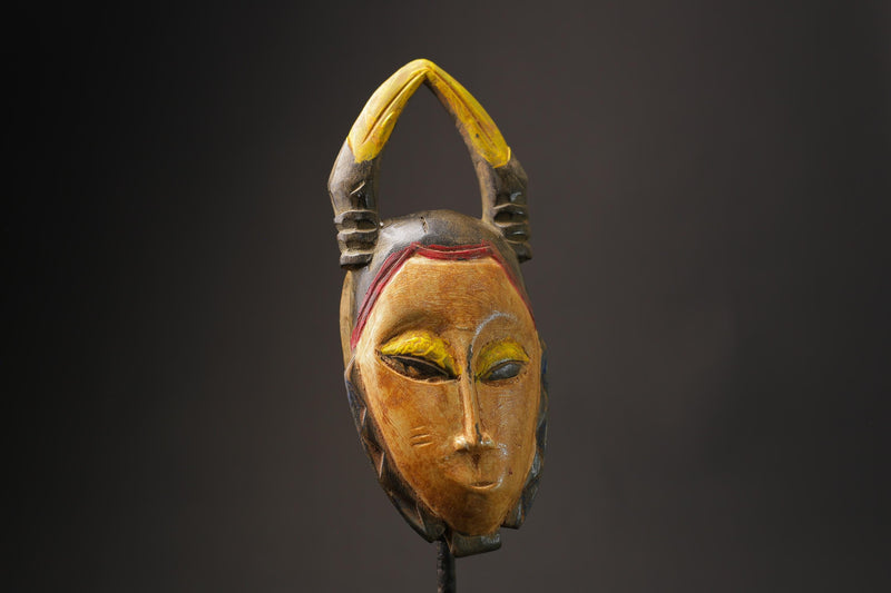 African wood mask antiques Vertical Ridge Running Down The Center Guro Masks for wall-8627