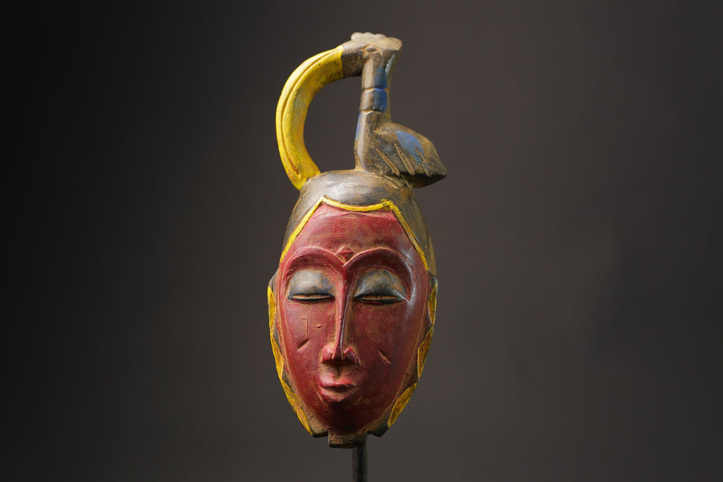 African wood mask antiques Guro Mask Wood Carved Dense Wood Masks for wall-8629