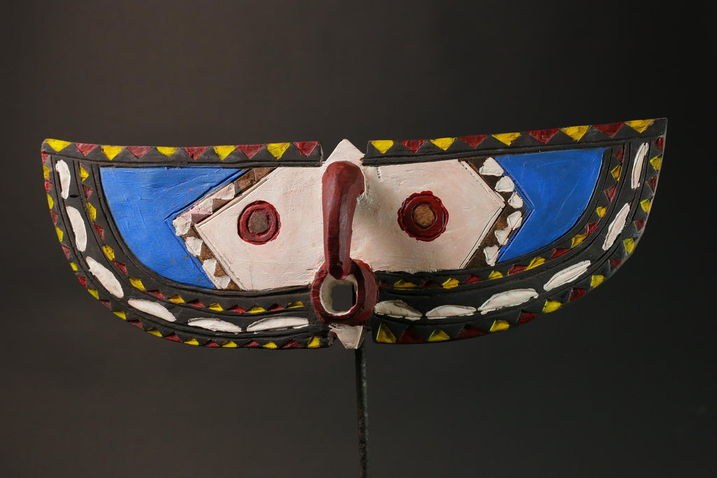 African mask wood African real figure vintage African masks for wall Bobo Plank Hand Carved-G1075