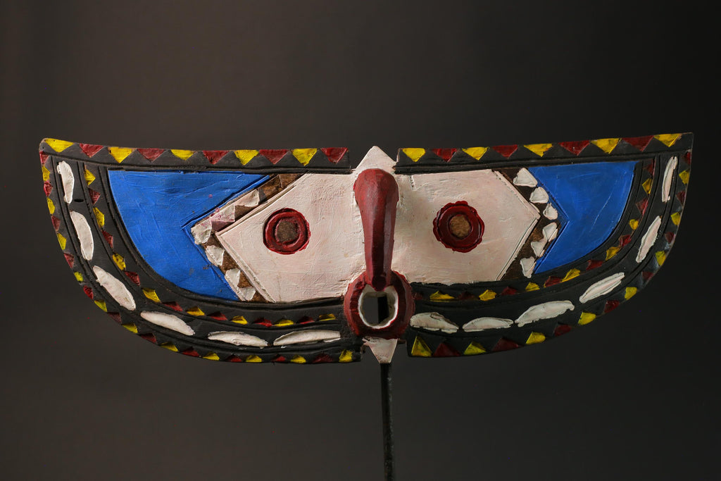 African mask wood African real figure vintage African masks for wall Bobo Plank Hand Carved-G1075