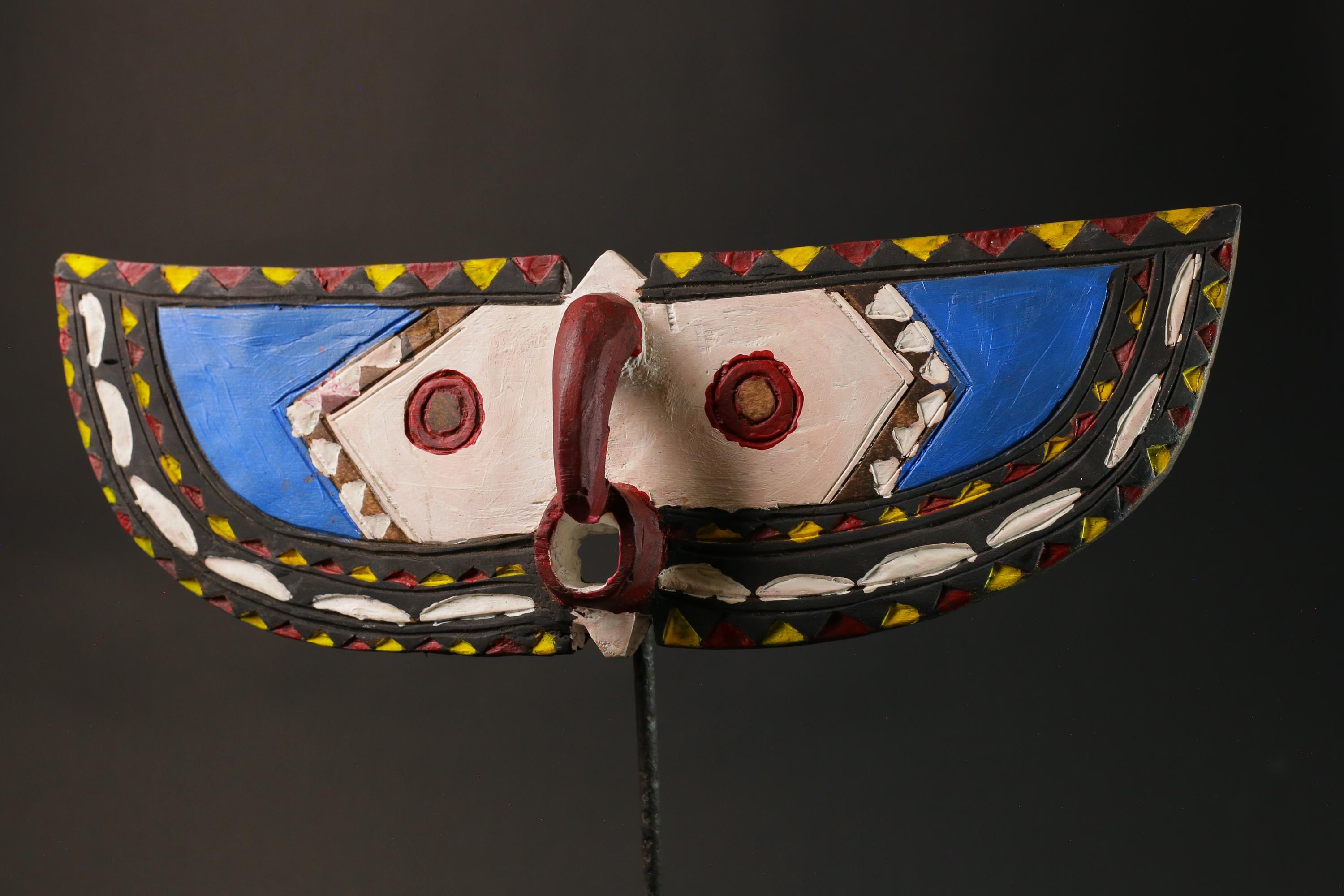 African mask wood African real figure vintage African masks for wall Bobo Plank Hand Carved-G1075