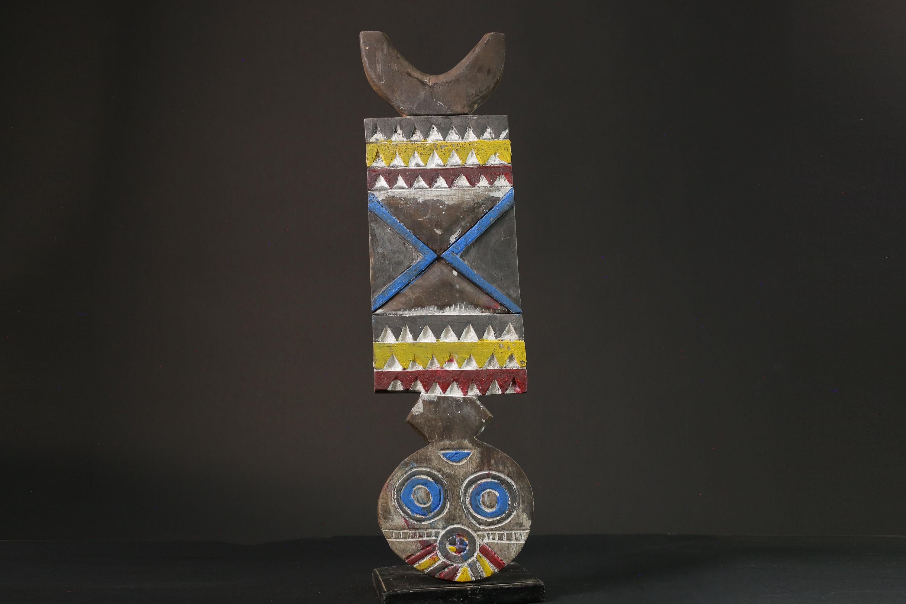 African mask wood African real figure vintage African masks for wall Bobo Plank Hand Carved -G1076