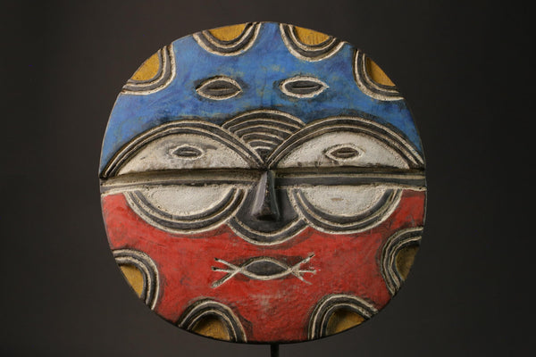 African mask wood African real figure vintage African masks for wall Teke-Tsaye -5942