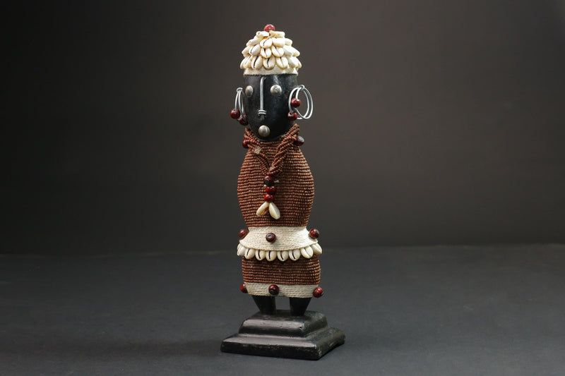 african statue wooden Beaded Namji Doll Décor eye catching in Home Décor statue-G1133