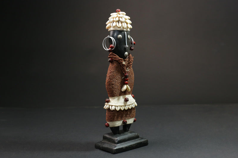 african statue wooden Beaded Namji Doll Décor eye catching in Home Décor statue-G1133