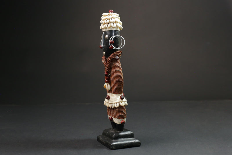 african statue wooden Beaded Namji Doll Décor eye catching in Home Décor statue-G1133