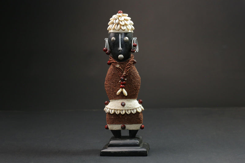 african statue wooden Beaded Namji Doll Décor eye catching in Home Décor statue-G1133