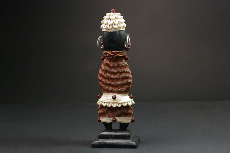 african statue wooden Beaded Namji Doll Décor eye catching in Home Décor statue-G1133