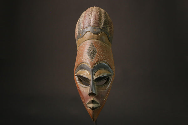 African mask wood African real figure vintage African masks for wall Décor Ghana Mask Antiques -6015