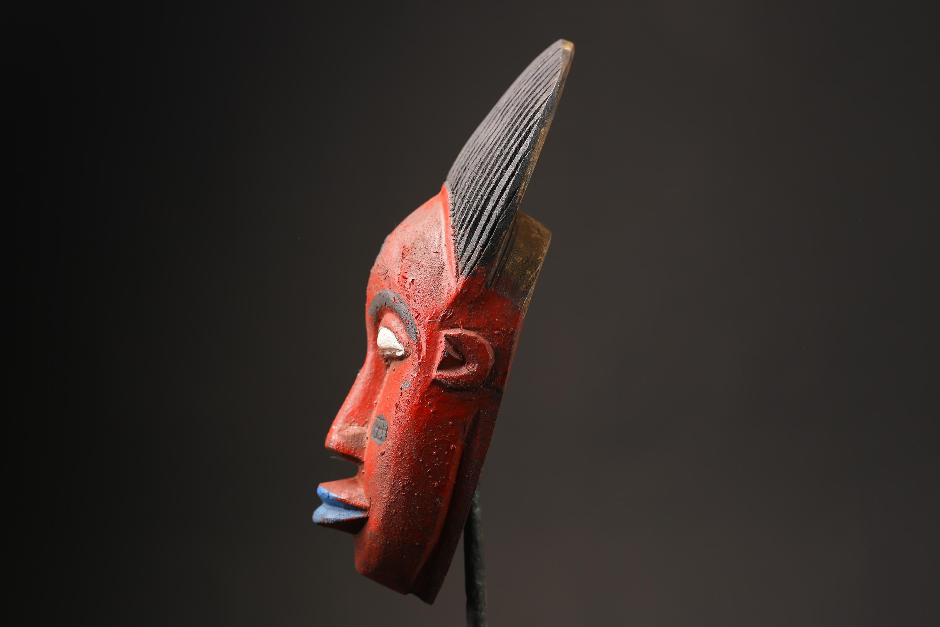 African wood mask antiques Hand Carved Vintage Wall Hanging Guro Masks for wall-9920