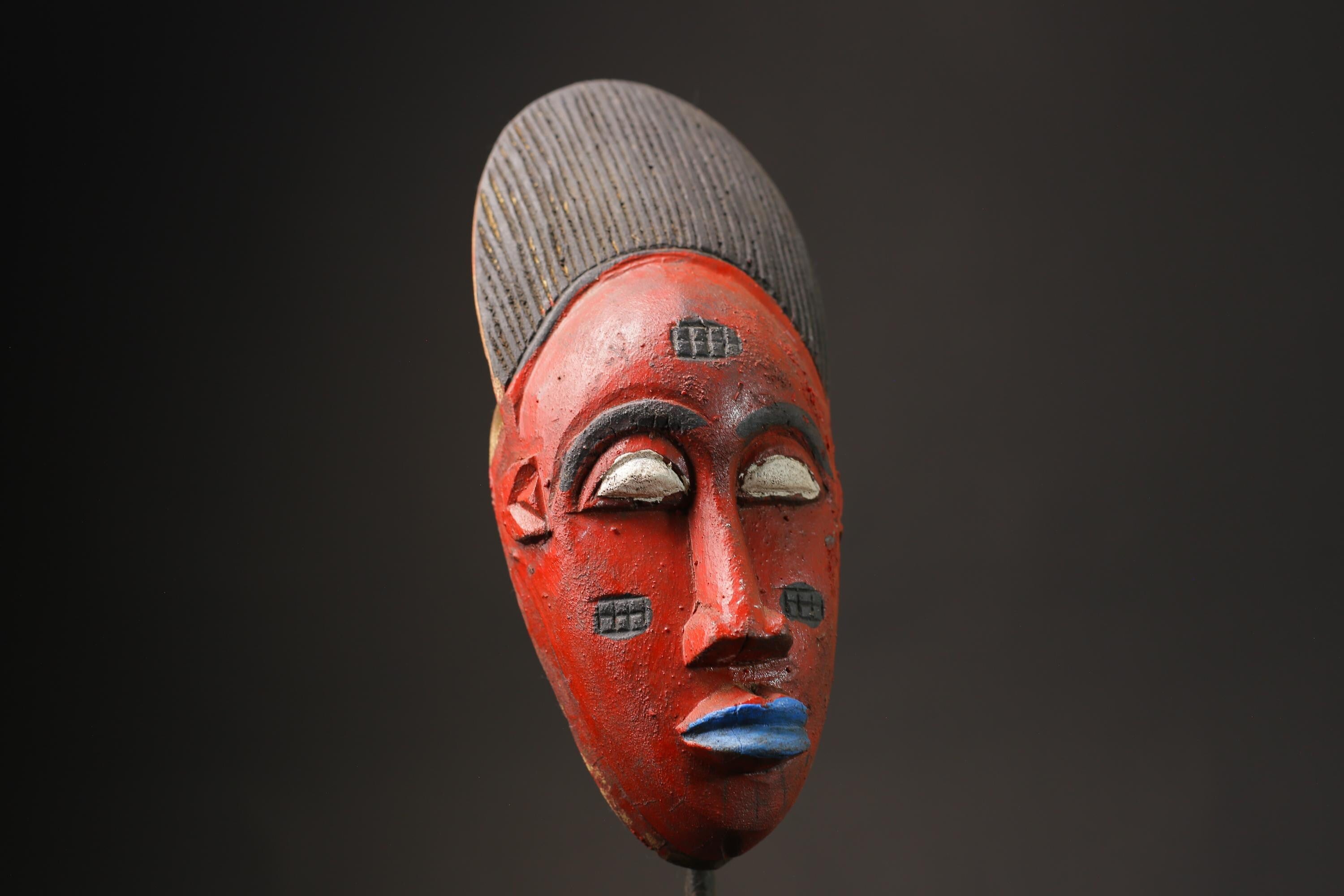 African wood mask antiques Hand Carved Vintage Wall Hanging Guro Masks for wall-9920