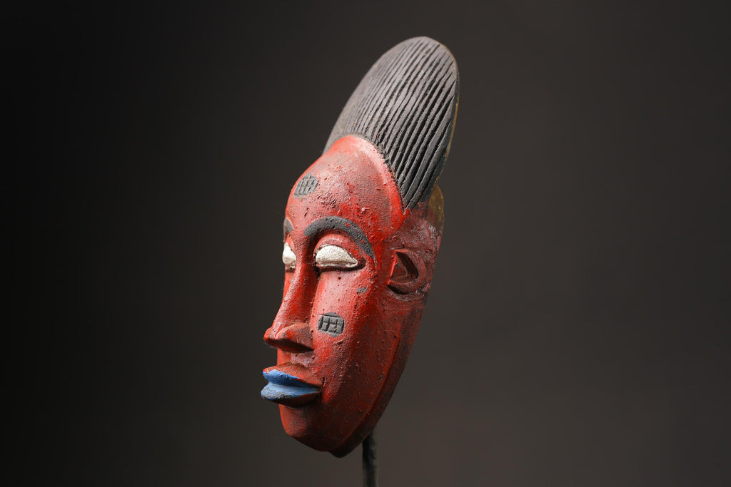 African wood mask antiques Hand Carved Vintage Wall Hanging Guro Masks for wall-9920