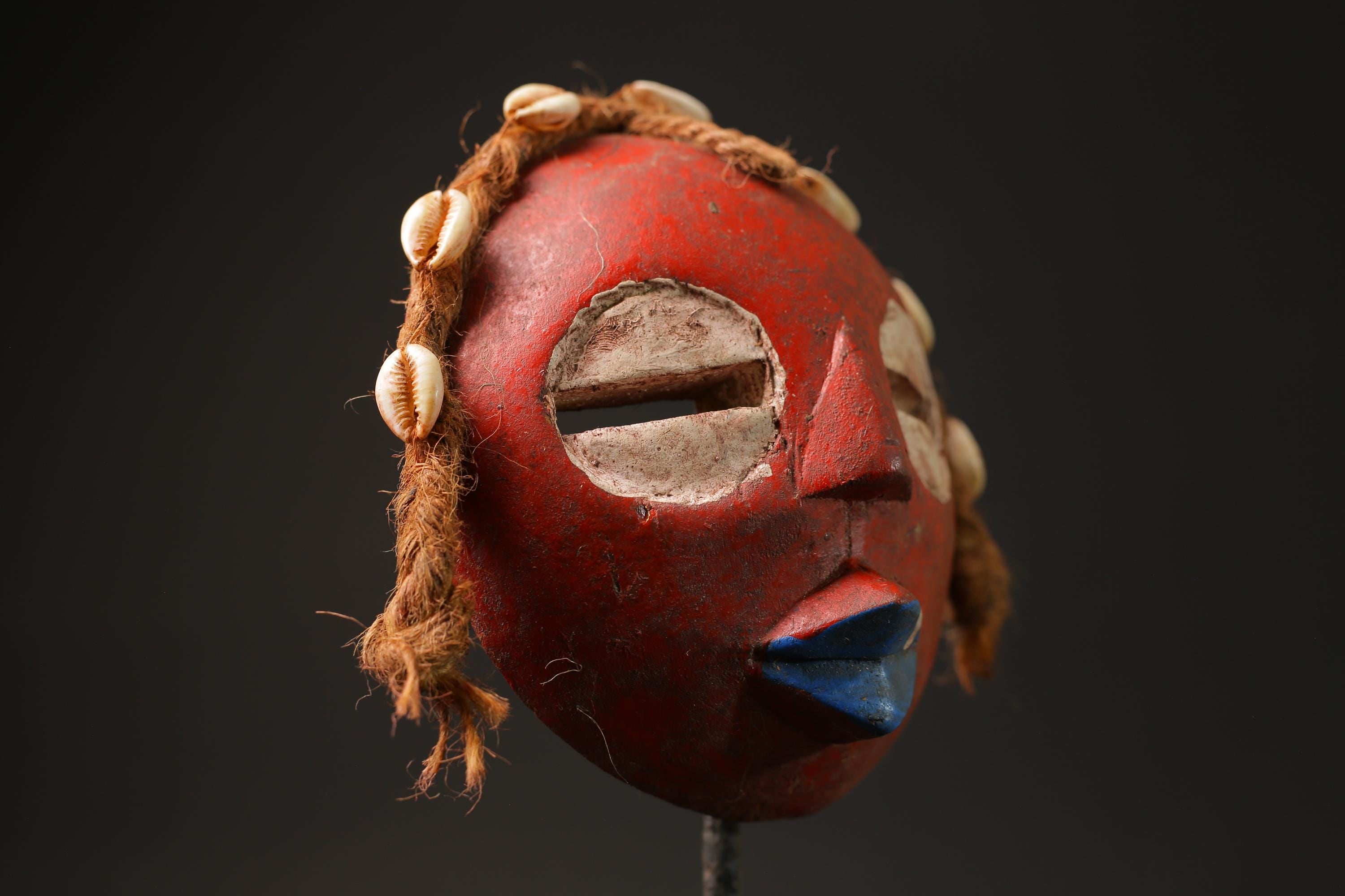 African Tribal Wood masks Sankofa Tribal Face Mask Wood Carved Wall Hanging-9929