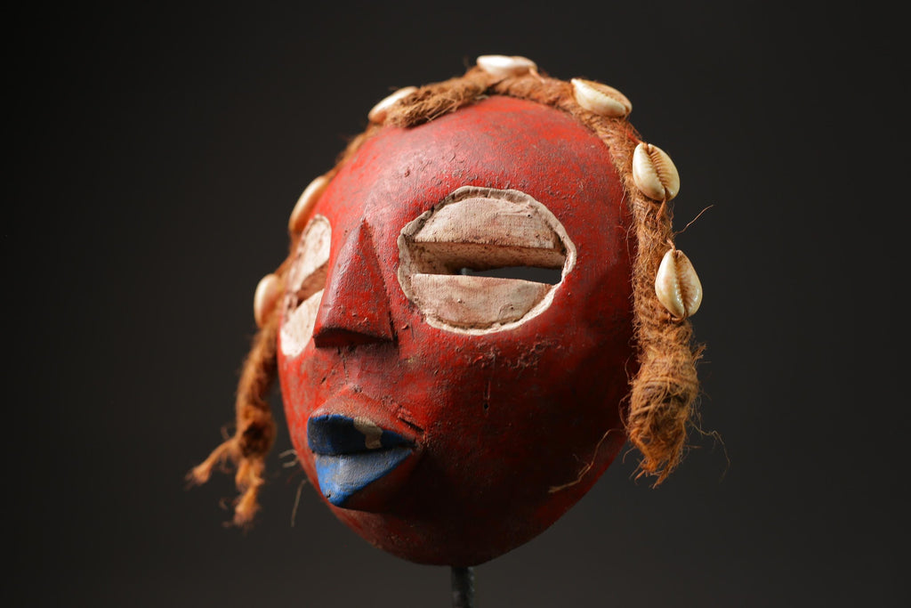 African Tribal Wood masks Sankofa Tribal Face Mask Wood Carved Wall Hanging-9929