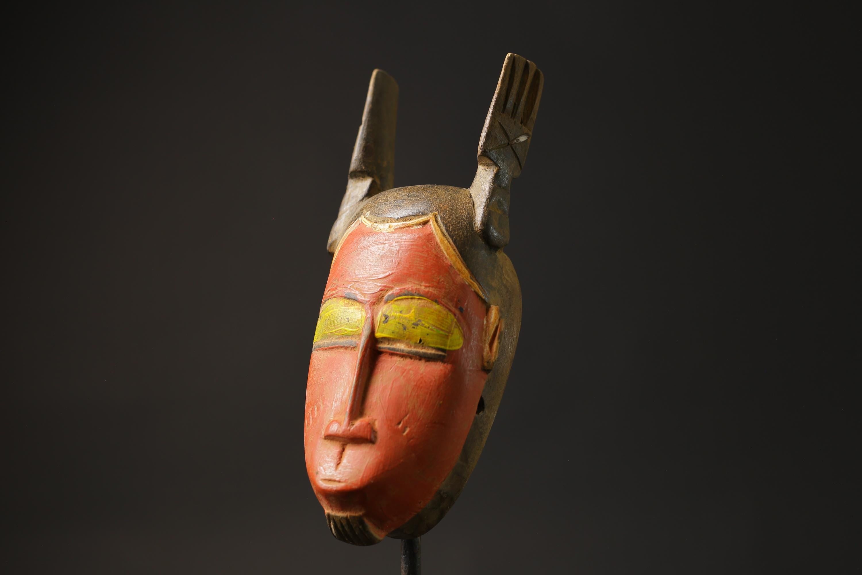 African mask antiques tribal art Wall Art Original West African Guro Gu Masks for wall-8634