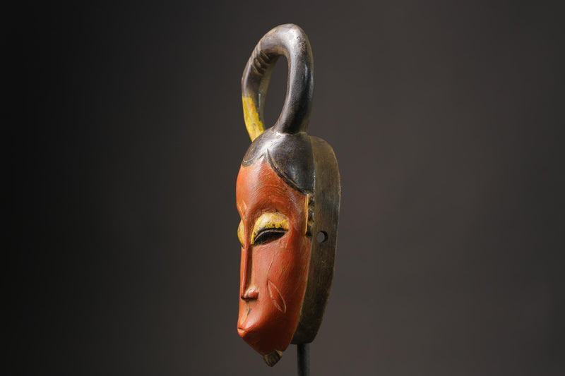 African mask antiques tribal art Face vintage Wood Original west Guro Gu Masks for wall-8646