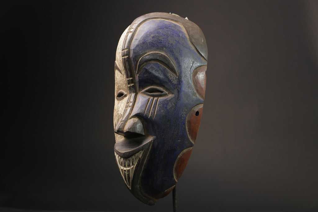 African Mask Tribal Igbo Face Mask Wood Hand Carved Vintage Wall Hanging Masks for wall-7133