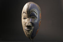 African Mask Tribal Igbo Face Mask Wood Hand Carved Vintage Wall Hanging Masks for wall-7133