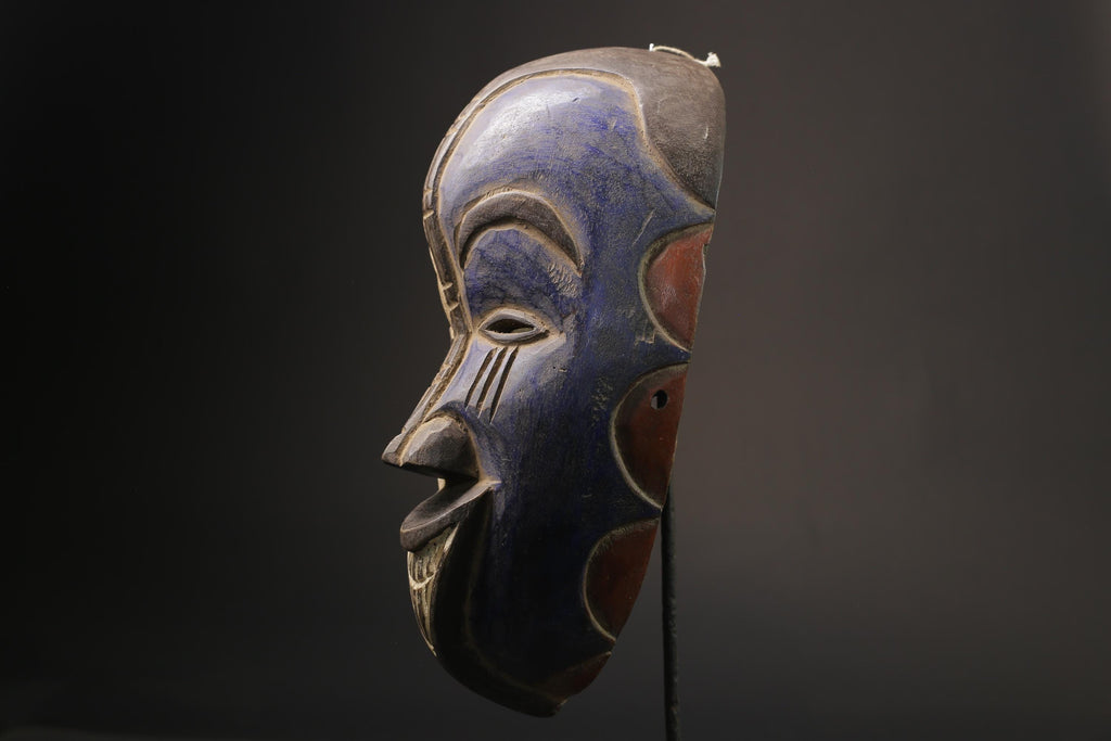 African Mask Tribal Igbo Face Mask Wood Hand Carved Vintage Wall Hanging Masks for wall-7133