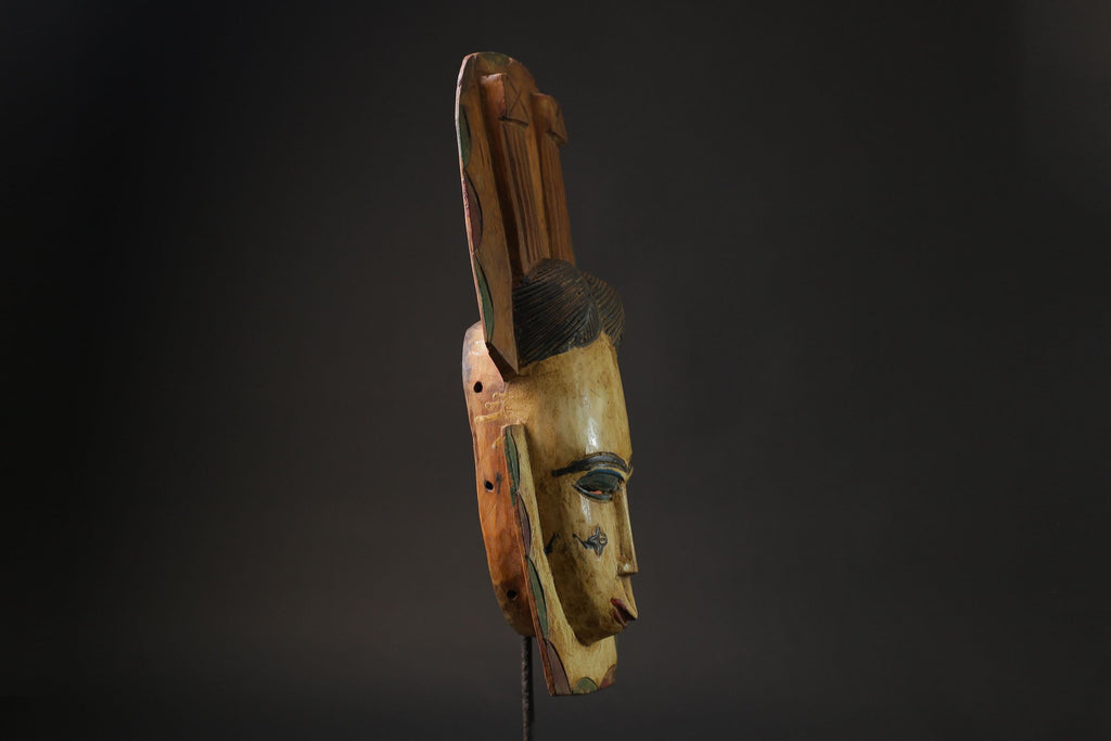 African wood mask antiques Tribal African tribal mask handcrafted Guro  Masks for wall-9941