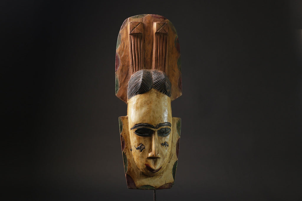 African wood mask antiques Tribal African tribal mask handcrafted Guro  Masks for wall-9941