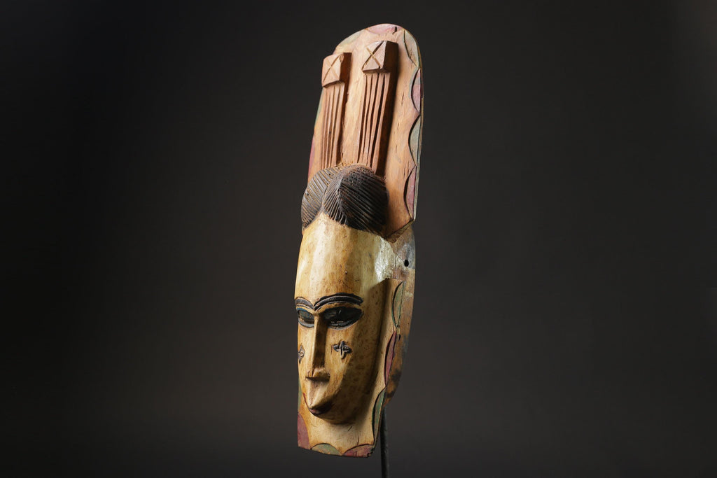 African wood mask antiques Tribal African tribal mask handcrafted Guro  Masks for wall-9941