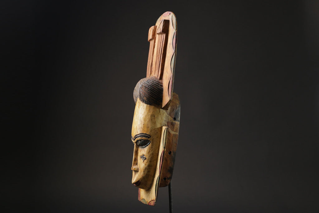 African wood mask antiques Tribal African tribal mask handcrafted Guro  Masks for wall-9941