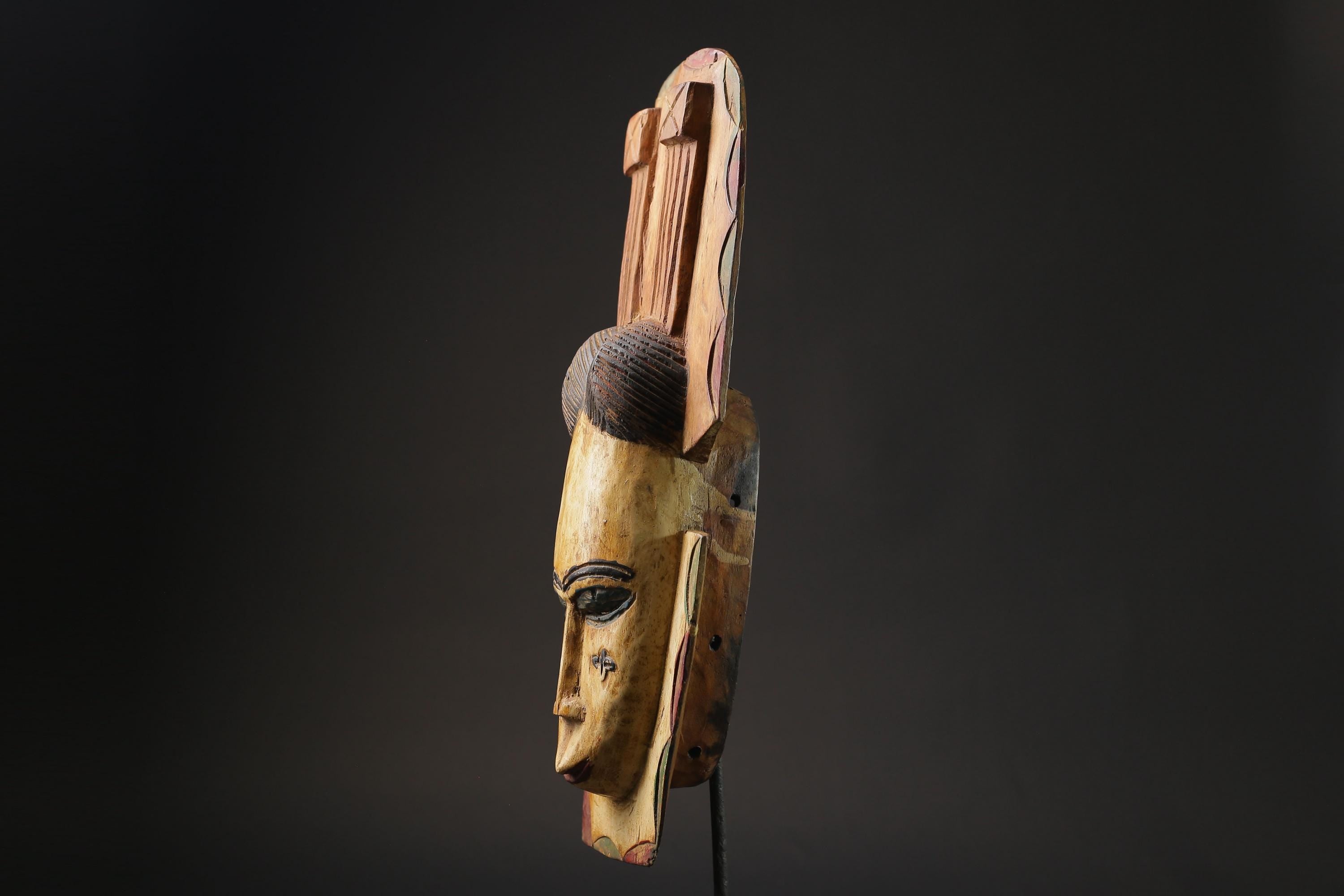 African wood mask antiques Tribal African tribal mask handcrafted Guro  Masks for wall-9941