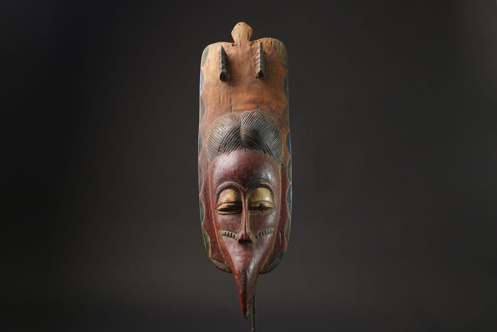 African Tribal Face Mask Wood Hand Carved Wall Hanging tribal Guro Masks for wall-9944