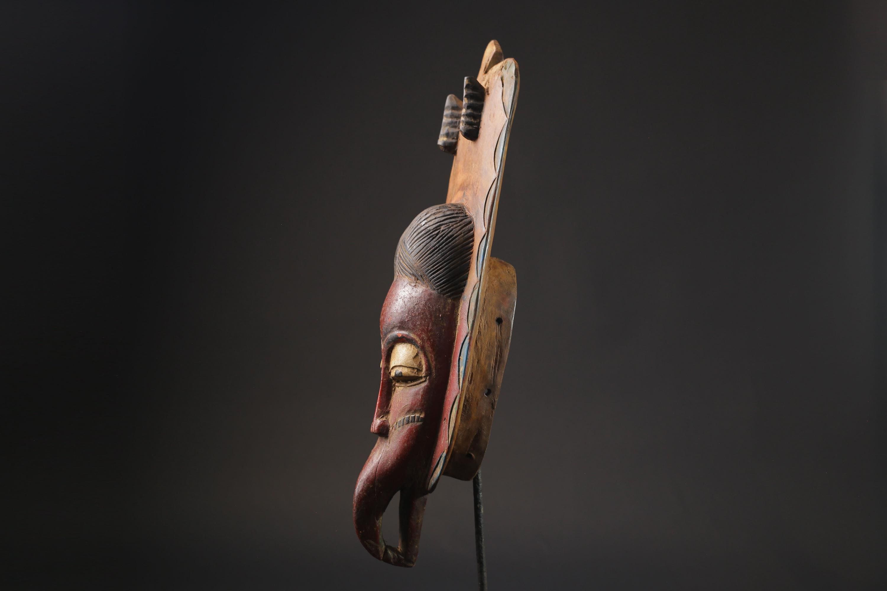 African Tribal Face Mask Wood Hand Carved Wall Hanging tribal Guro Masks for wall-9944