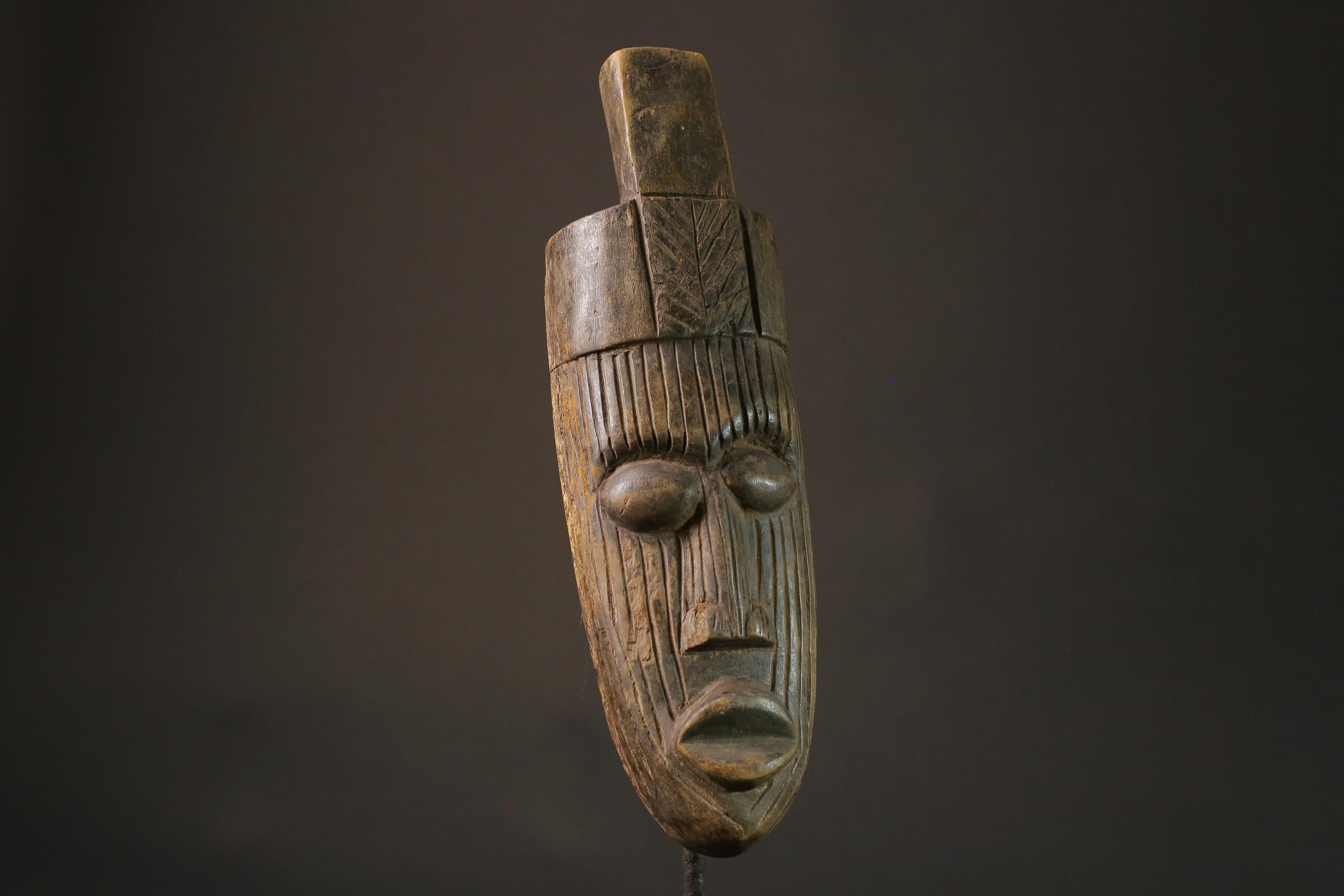 African mask wood African real figure vintage African masks for wall Dan Unique- 7419