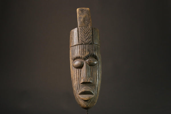 African mask wood African real figure vintage African masks for wall Dan Unique- 7419