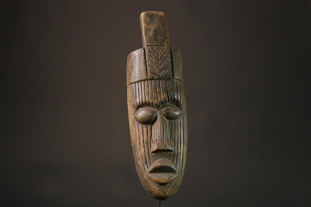 African mask wood African real figure vintage African masks for wall Dan Unique- 7419