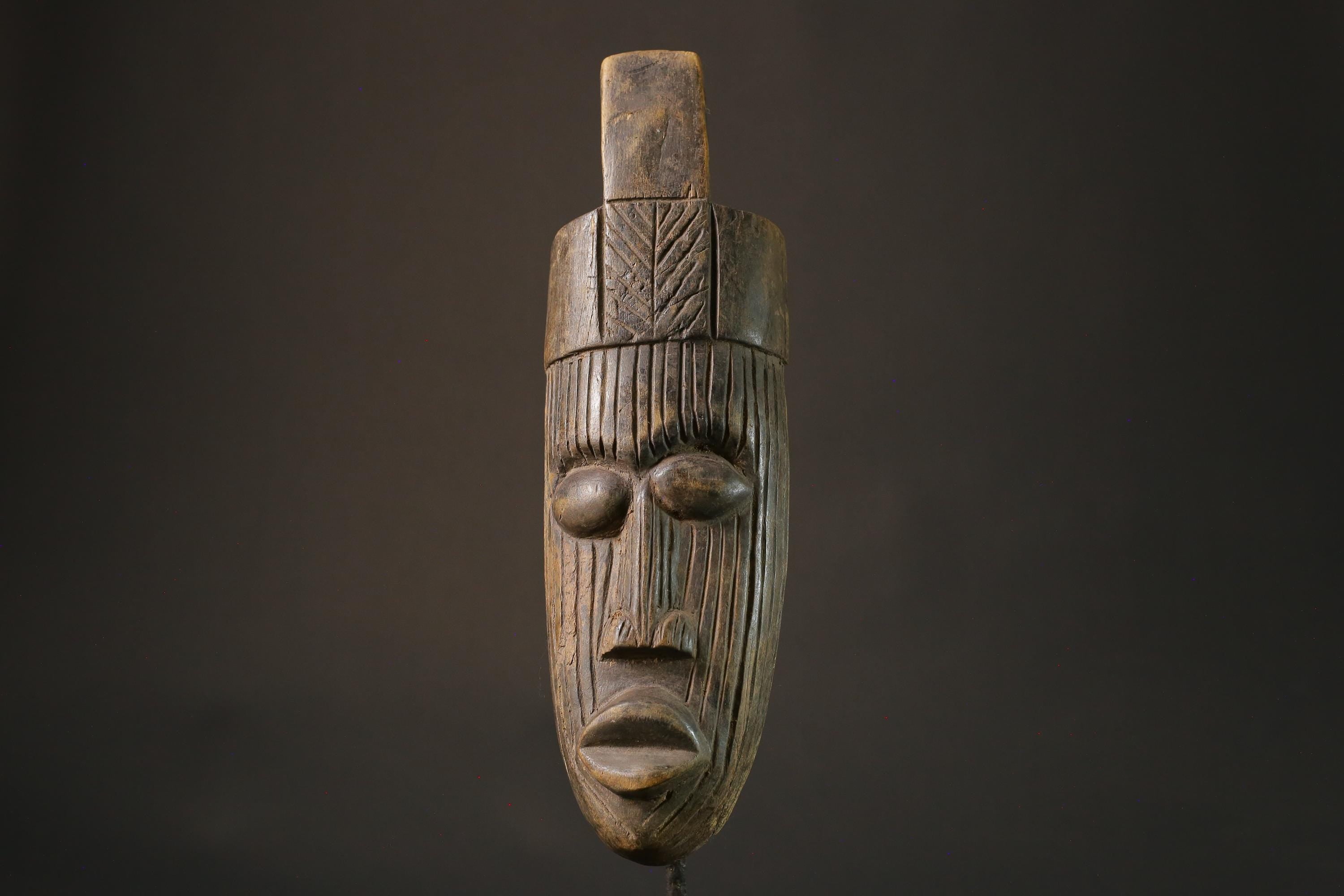 African mask wood African real figure vintage African masks for wall Dan Unique- 7419