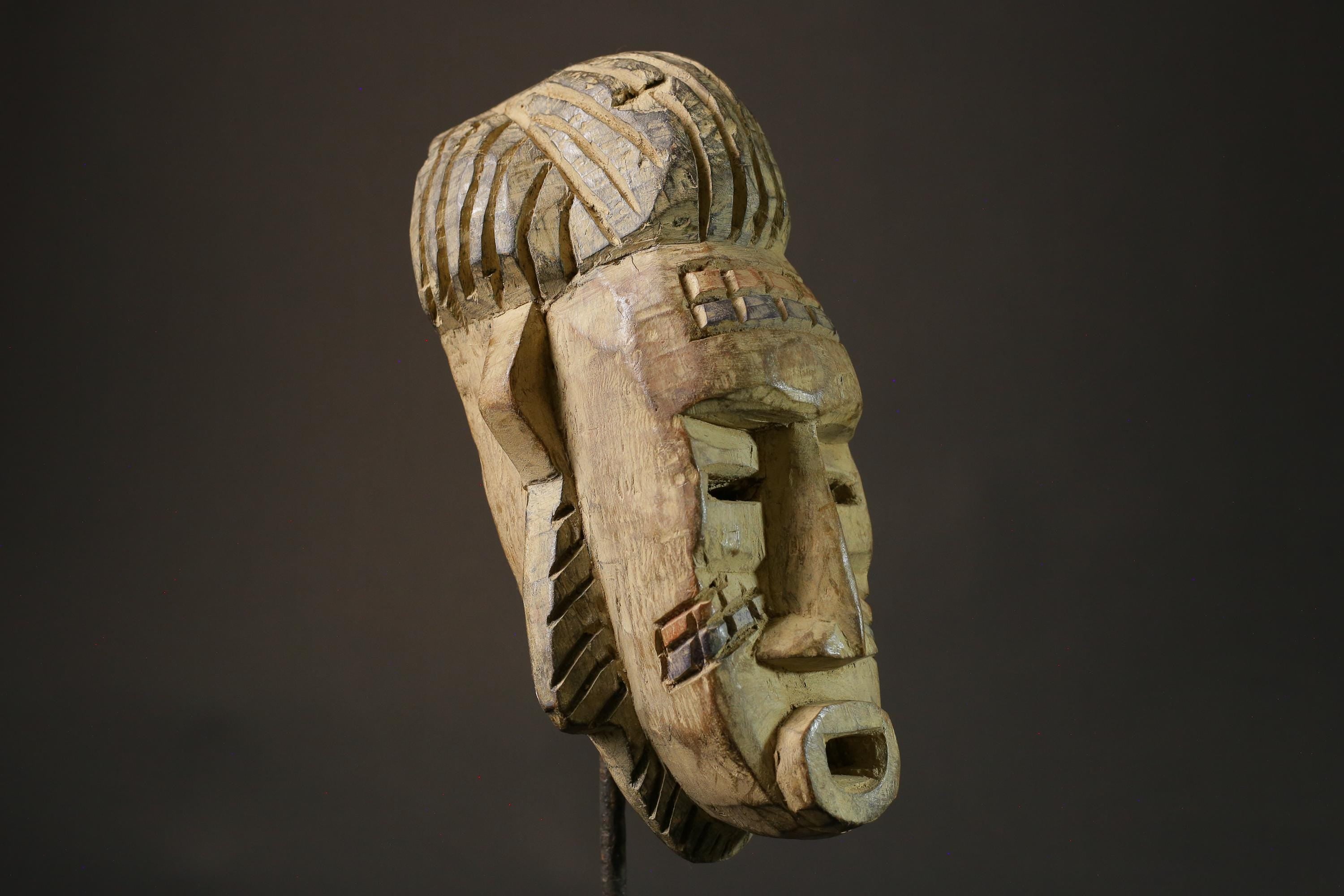 African mask Guru wood African real figure vintage African masks for wall -7425
