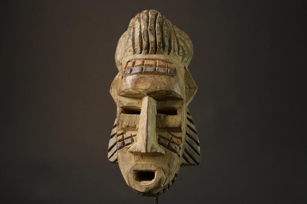 African mask Guru wood African real figure vintage African masks for wall -7425